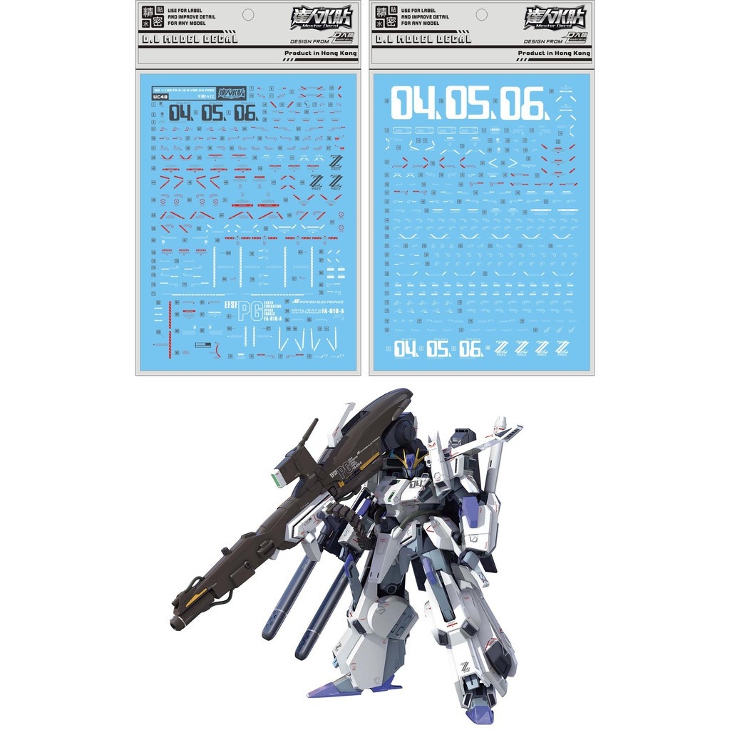 Decal nước dán mô hình MG Gundam ZZ FAZZ Double Zeta các loại - Water Sticker