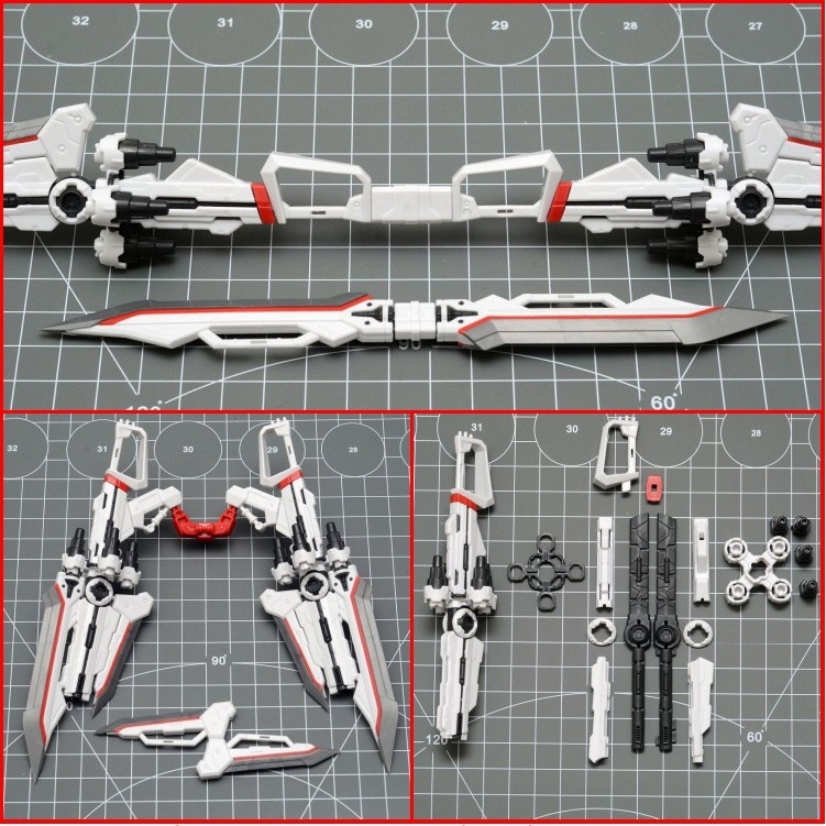 PHụ kiện mô hình MG 1/100 Weapon Unit Sword Caletvwlch honoo HJ Build Weapon Astray Red Blue (không kèm gundam)