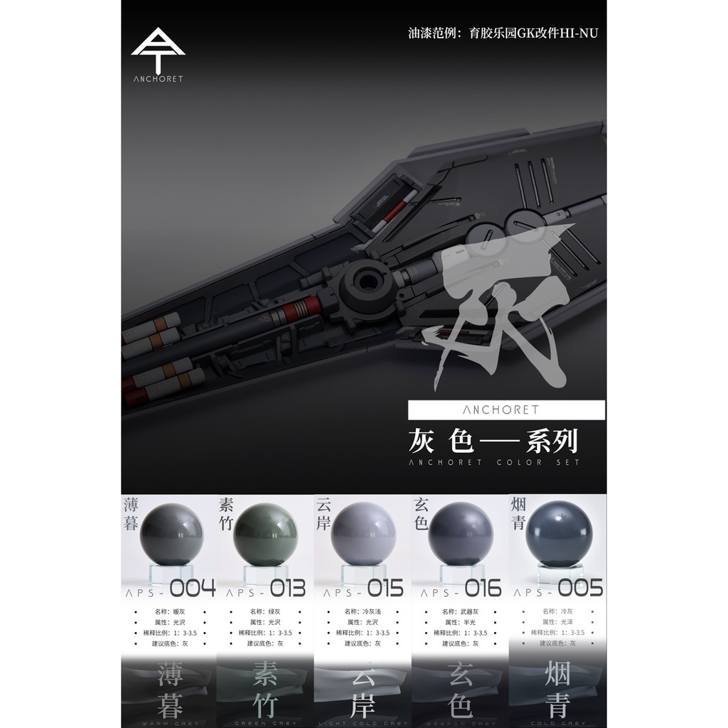 Sơn mô hình Anchoret 001 - 013 Basic Color Sazabi Paint lacquer Series