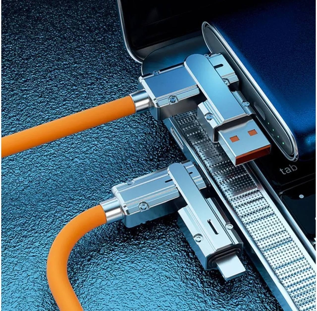 Dây sạc nhanh 2in2 100w fast charging data cable USB Type-A Type-C Lightning iphone android