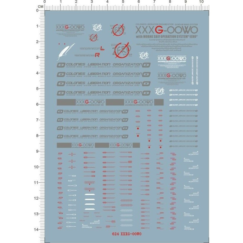 Decal nước dán mô hình Wing zero custom EW ver ka PG MG RG HG Gundam Water sticker