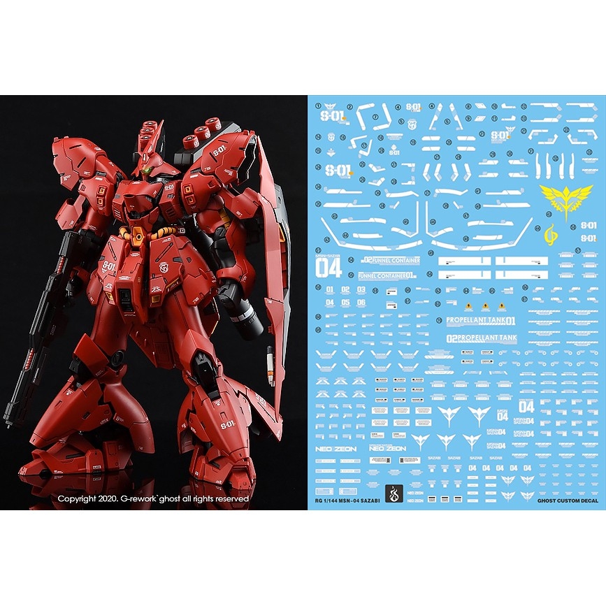 Decal nước dán mô hình SAZABI MG RG HG SD các loại Water sticker