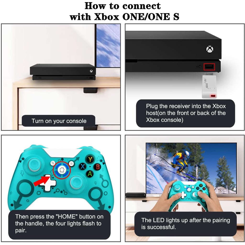 Tay cầm chơi game không dây N1 2.4GHz Wireless USB Game Controller for Xbox One PS3 PC Dual Motor