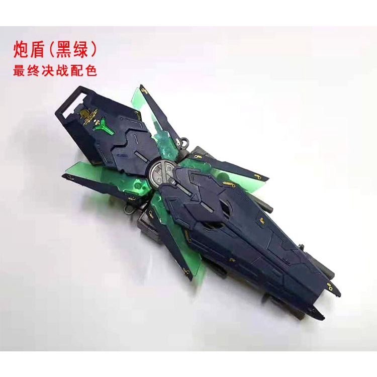 Phụ kiện MG 1/100 bộ 3 khiên Tri-Shield custom + Cannon + kết nối 3 shield + decal cho gundam Unicorn banshee