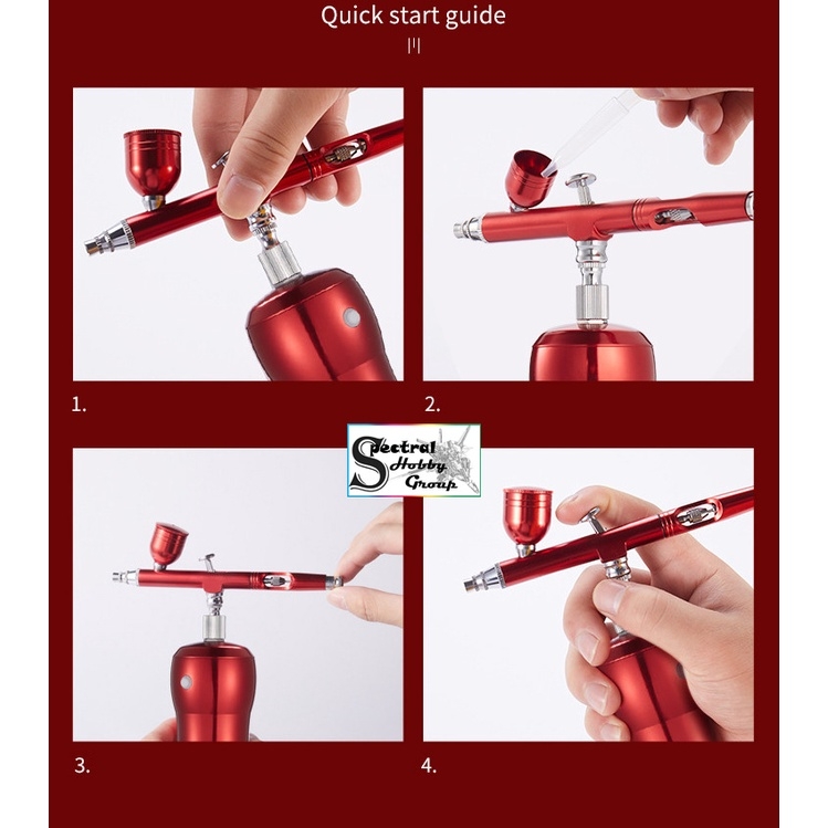 Máy nén khí máy sơn mô hình mini Portable Charging Air Pump HB08 rechargeable battery