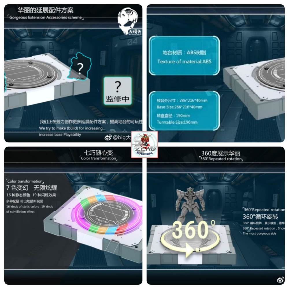 Đế giá Action Base xoay Led RGB Revolving Rotation 360 2.0 Phone remote PG MG RG HG chụp mô hình