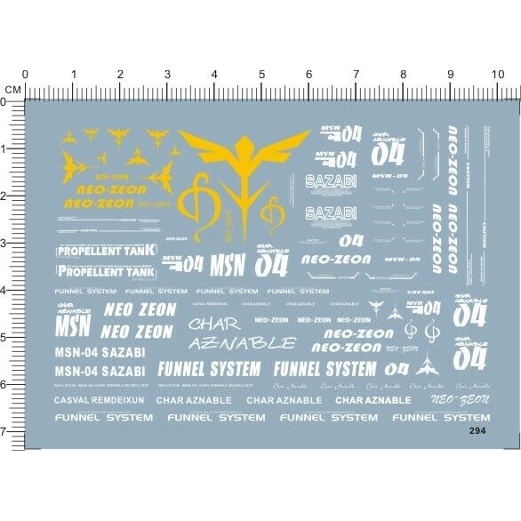 Decal nước dán mô hình SAZABI MG RG HG SD các loại Water sticker