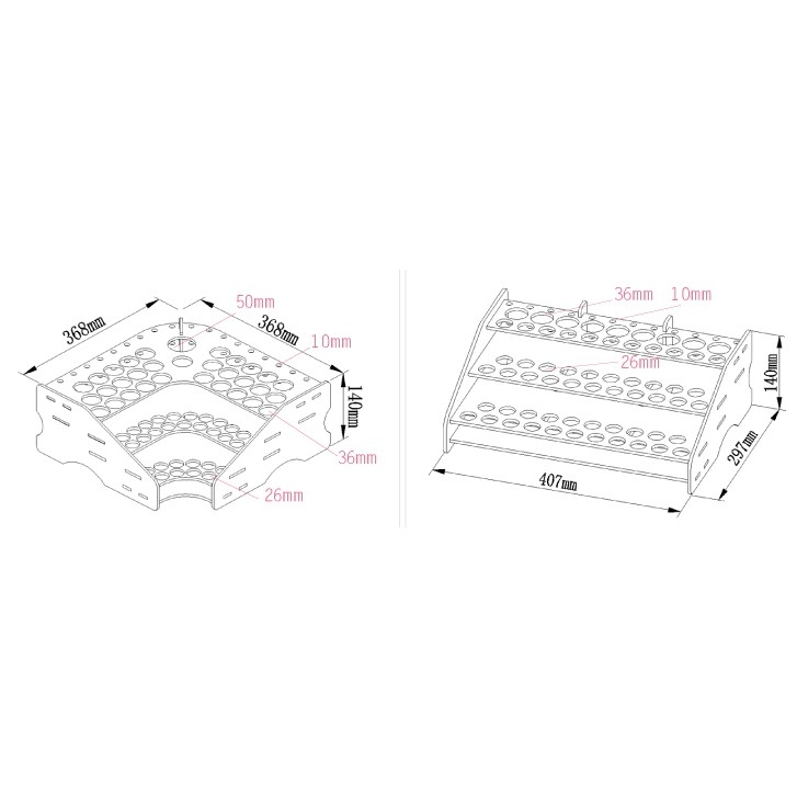 Các loại khay kệ giá để sơn mika gỗ Paint Rack