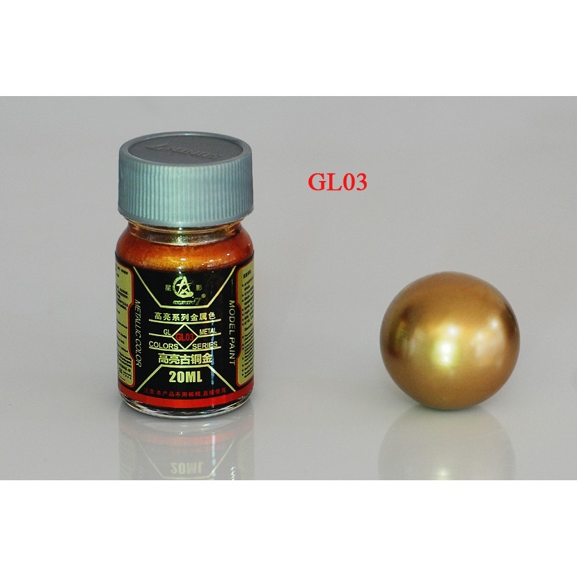 Sơn mô hình màu kim loại gold silver các loại Highlight Series GL Metal Color Metallic paint Lacquer Sunin