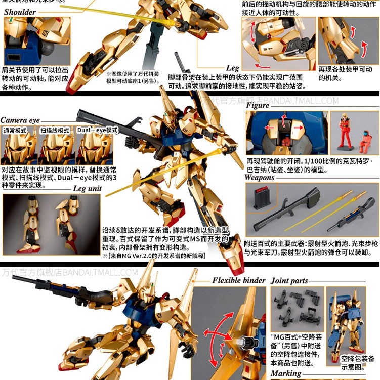 Mô hình lắp ráp MG 1/100 Hyaku Shiki Ver.2.0 gundam bandai