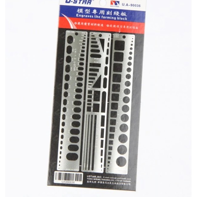 Dụng cụ Ustar Thước kẻ đa năng metal tape cutting line engraving UA90034 90035 90036 model tool