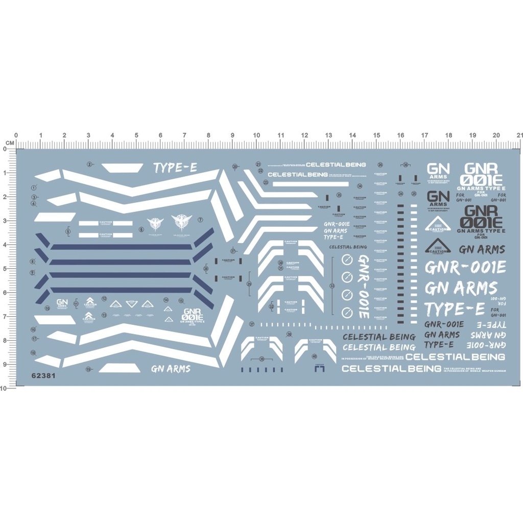 Decal nước dán mô hình MG HG 00 GN Arms type METEOR các loại water sticker