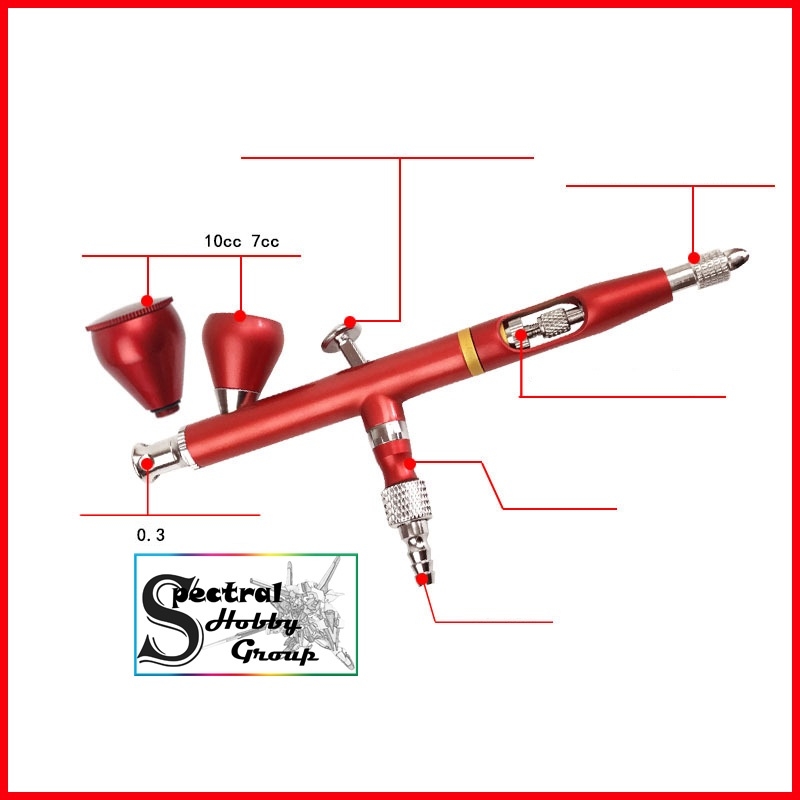 Bút sơn mô hình Airbrush Leo180 CL130A 0.3mm 7cc 10cc spraying double action