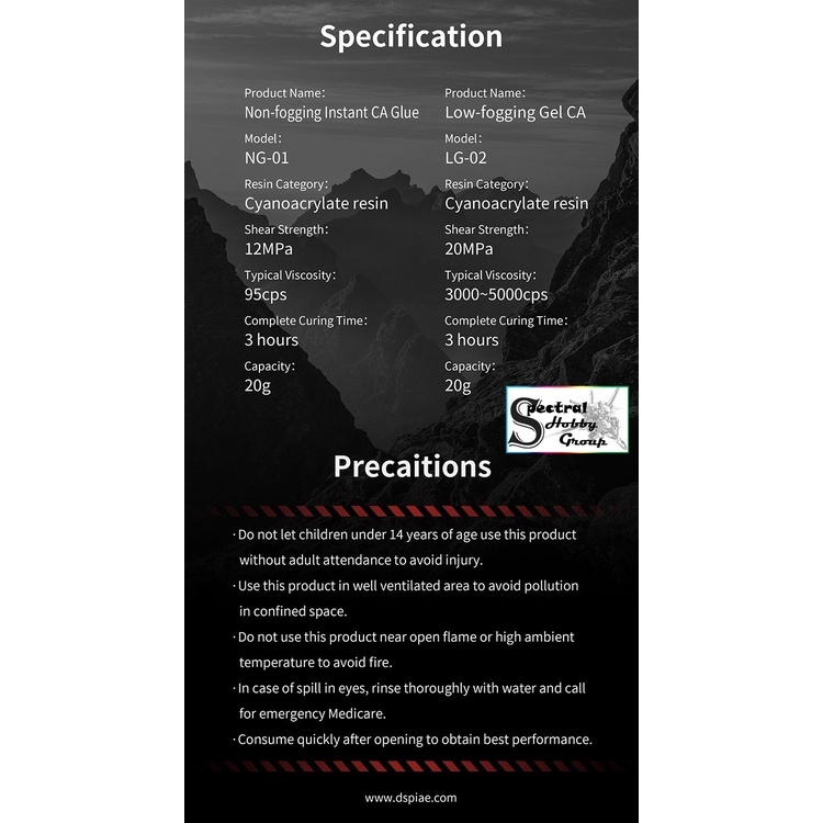 Keo trong đa năng Dspiae khô nhanh cho mô hình NG01 LG02 Super Glue CA quick-drying instant