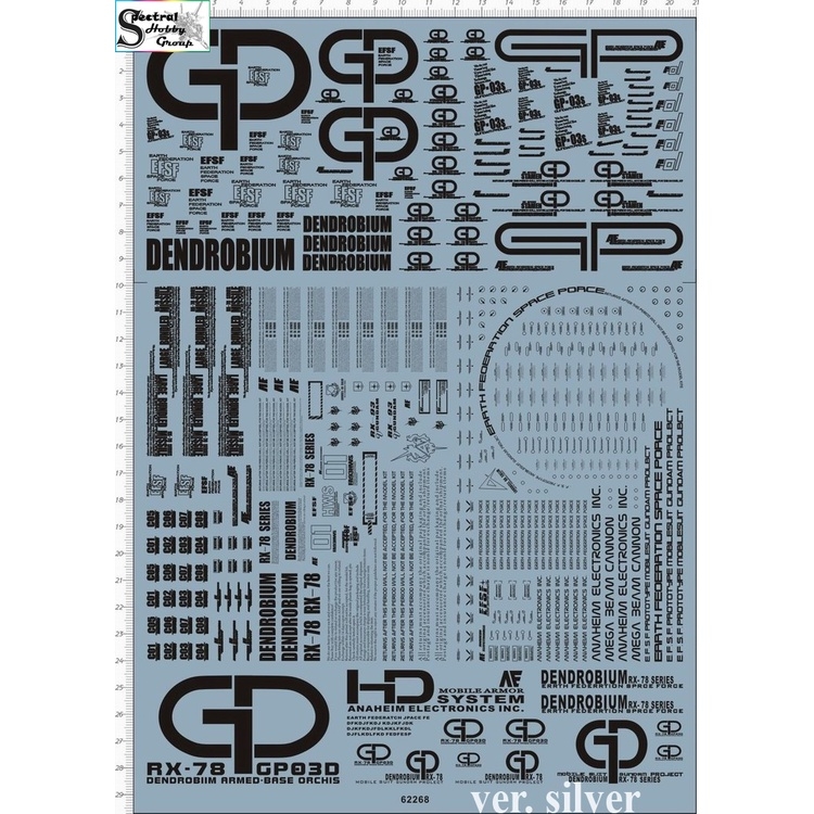 Decal nước dán mô hình gundam GP01 GP01FB GP02 GP03 RX78 PG MG RG Water sticker