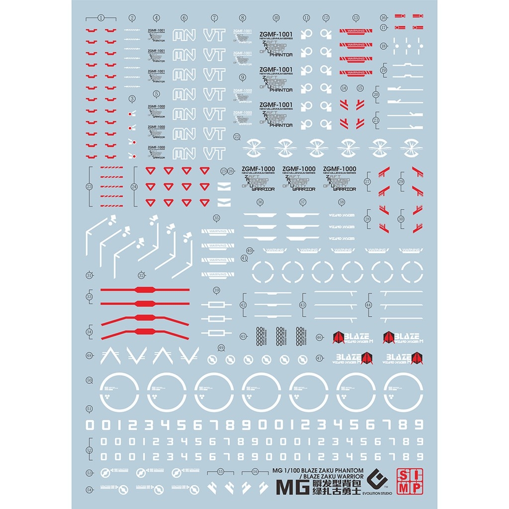 Decal nước dán mô hình Ginn Zaku Seed Destiny Lunamaria Phantom Blaze Slash Water sticker