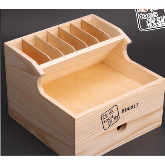 Hộp gỗ đựng dụng cụ mô hình tool hobby tray shelf