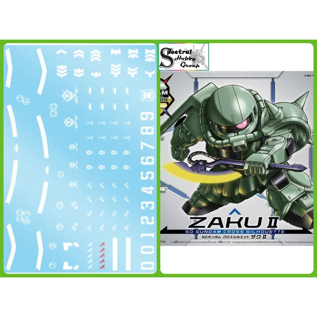 Decal nước dán mô hình Zaku UC các loại PG MG RG HG 1/48 phantom black tri stars matsunaga Water sticker
