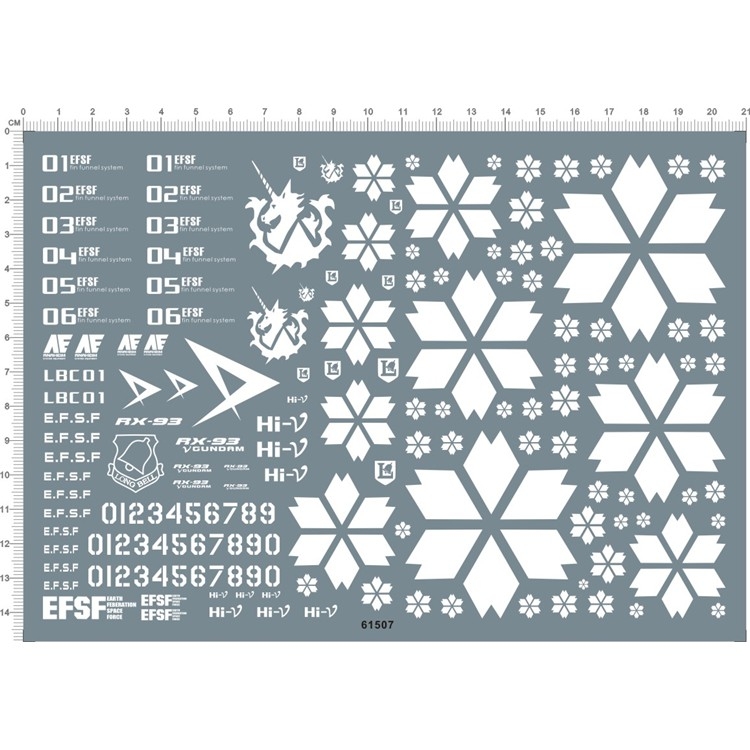 Decal nước dán mô hình MG Hi-Nu RX93 HiNu | Nu | HWS Gundam MB Water stickers
