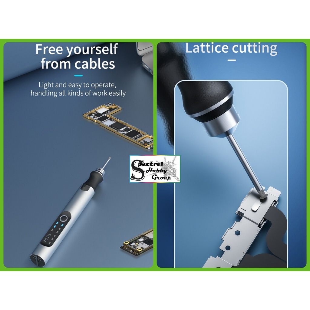 Dụng cụ SG02 máy khoan mài cắt mini cầm tay đánh bóng Smart Electric Polishing Pen grinder sander Qianli Mega-Idea