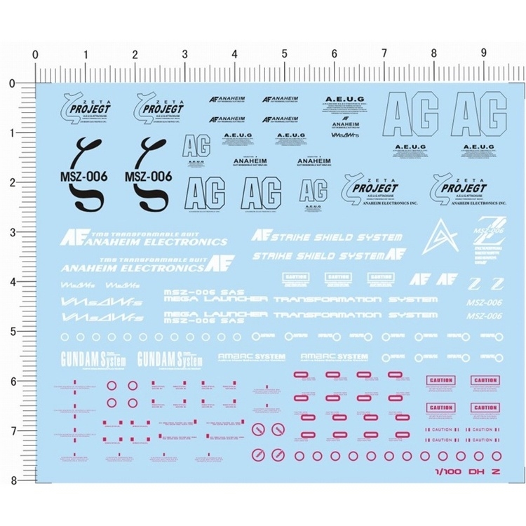 Decal nước dán mô hình Zeta PLUS A1 C1 Z3 Red ver.ka PG MG RG HG các loại Water sticker