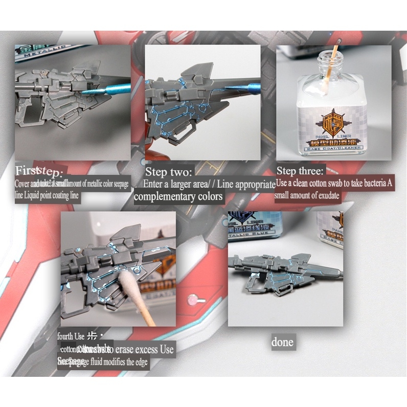 Sơn QW kẻ Panel line metallic color model Black silver gold metali red blue green cyan ...