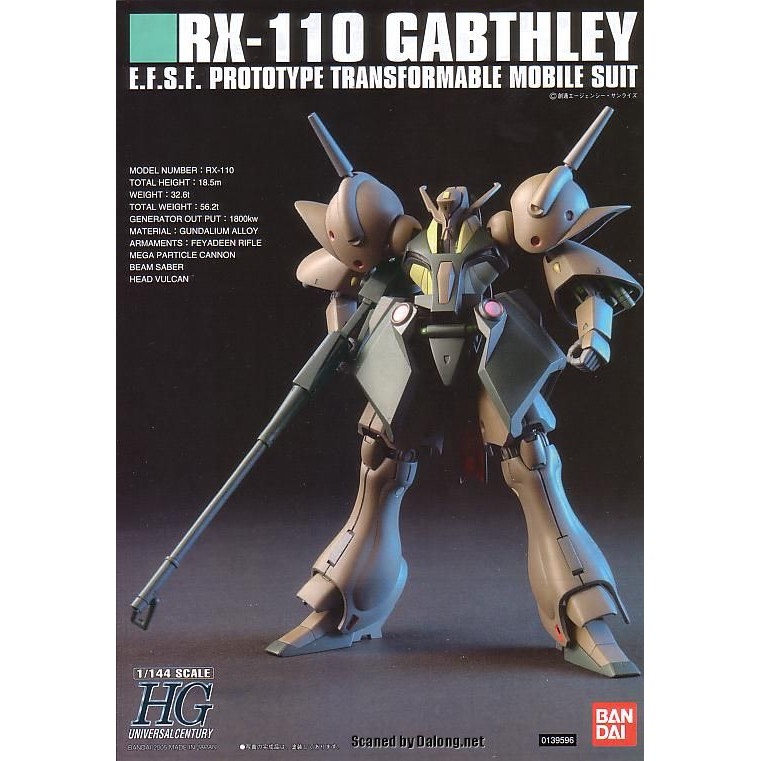 Mô hình lắp ráp 1/144 HG UC RX-110 Gabthley gundam Bandai