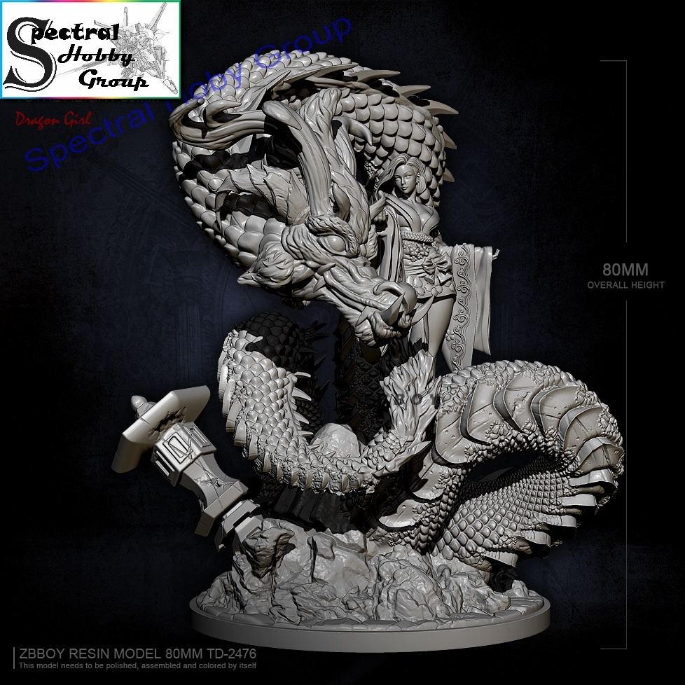 Mô hình nhựa Resin 80mm Dragon Girl TD2476