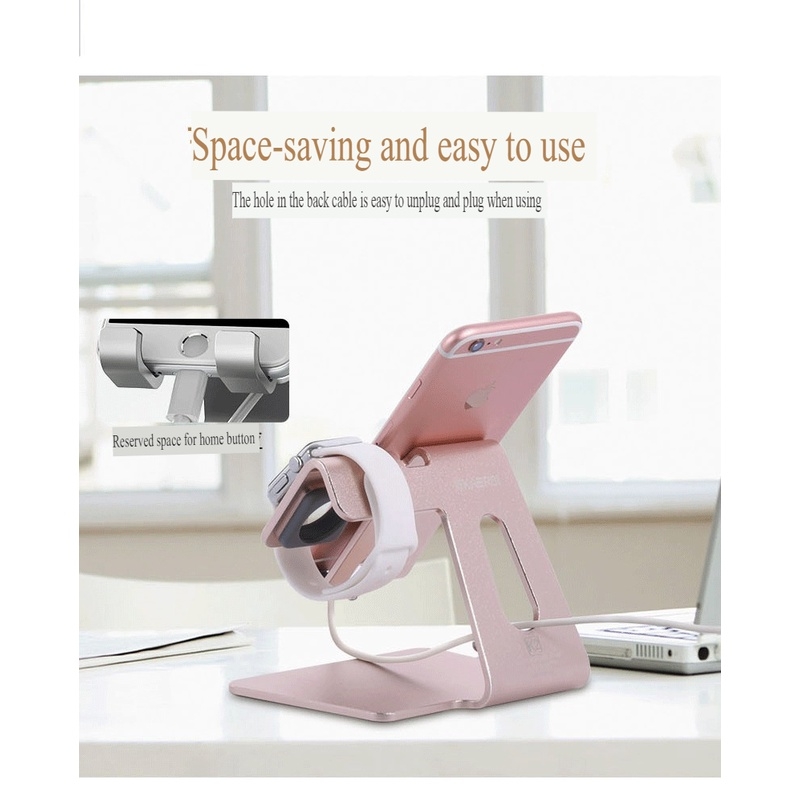 Giá Đỡ Điện Thoại Máy Tính Bảng Đồng hồ 2IN1 metal K2 KAERSI Iphone iWatch Charging Dock Stand