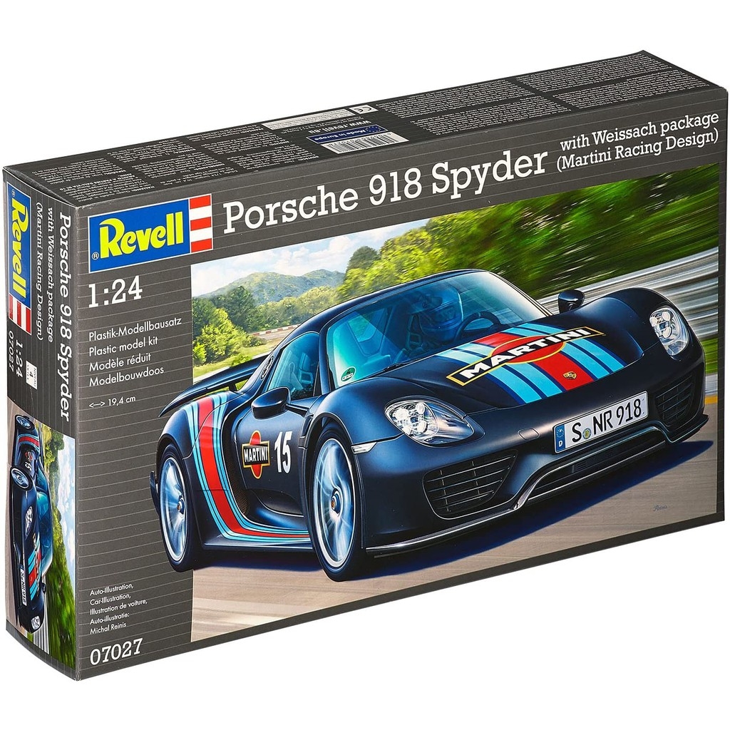 Mô hình lắp ráp ô tô Model Car Revell 1/24 Porsche 918 Spyder with Weissach package racing design