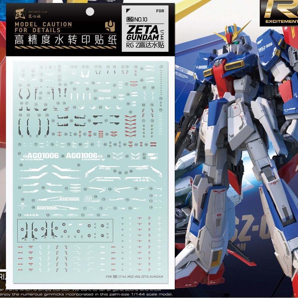 Decal nước dán mô hình Zeta PLUS A1 C1 Z3 Red ver.ka PG MG RG HG các loại Water sticker