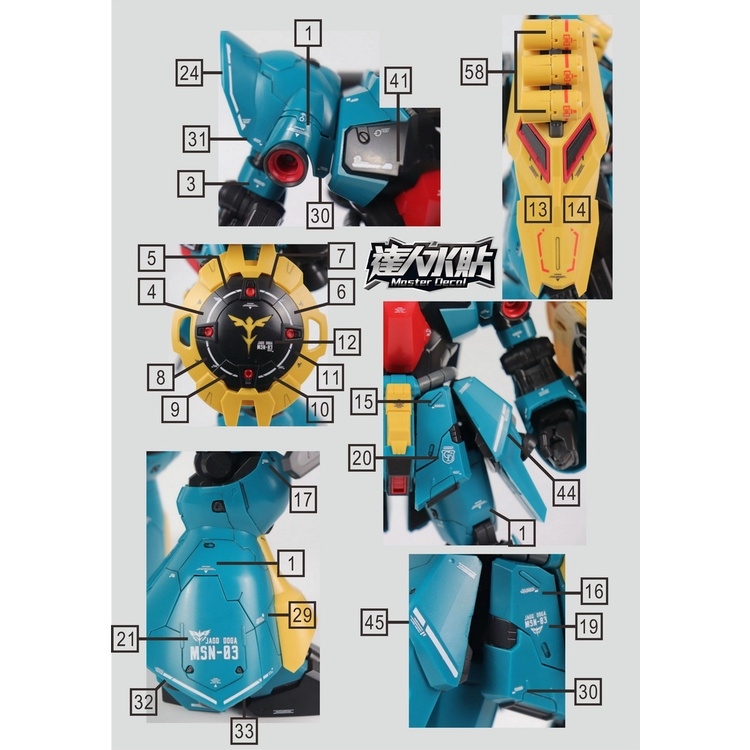 Decal nước dán mô hình The-O the O Jagd Doga Hamma MG HG các loại Water sticker