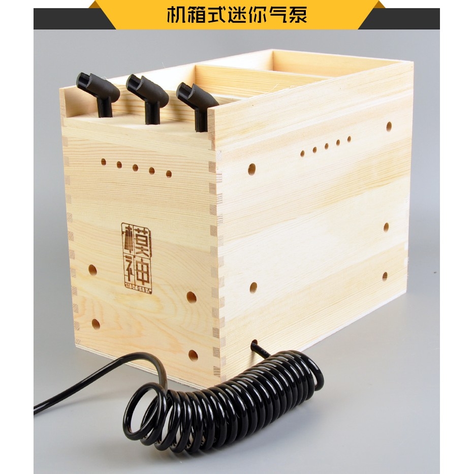 Hộp gỗ đựng máy sơn mini và bộ máy sơn mini
