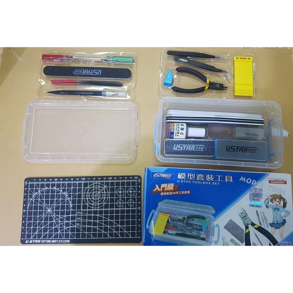 Bộ dụng cụ mô hình cơ bản đầy đủ Ustar Tool box Set ustar UA90067