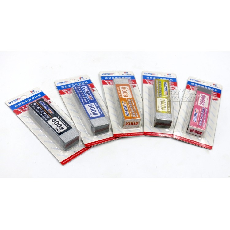 Dụng cụ USTAR Giấy nhám cắt sẵn pre-cut sandpaper [with adhesive] #400 - #2500 Tool hobby