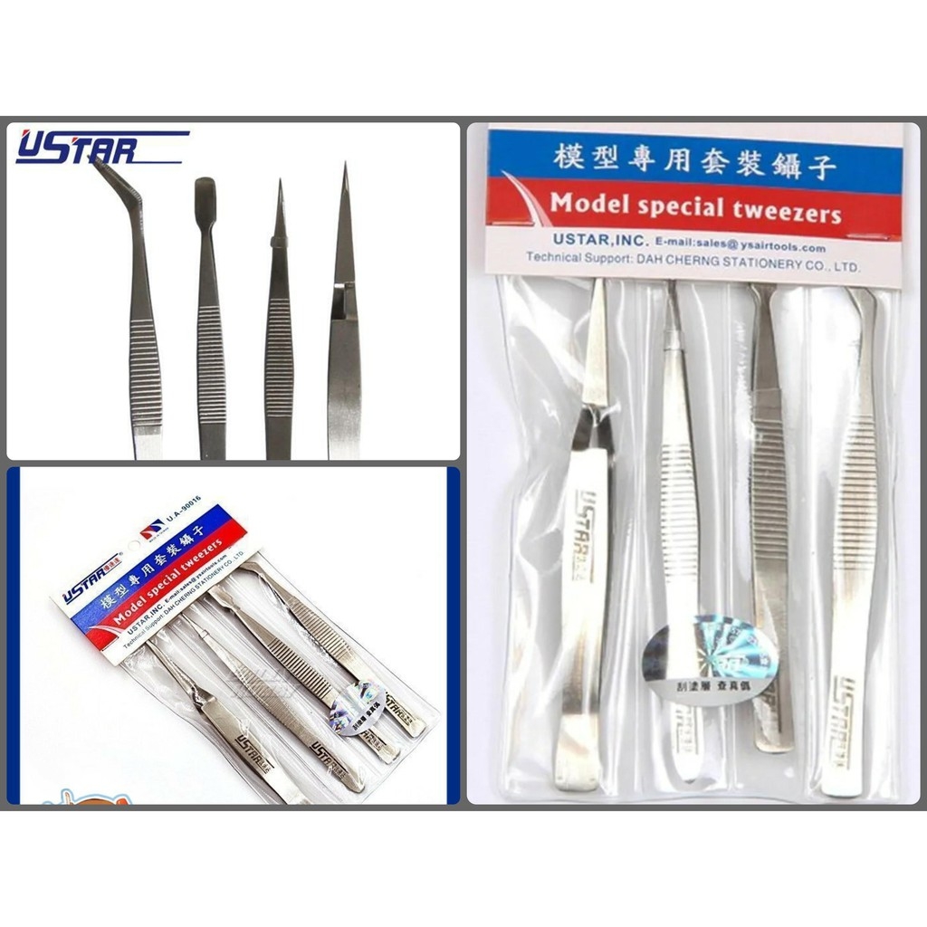 Dụng cụ nhíp gắp gundam tool mô hình - nhíp ngược cong dẹt nhọn manwah ustar các loại