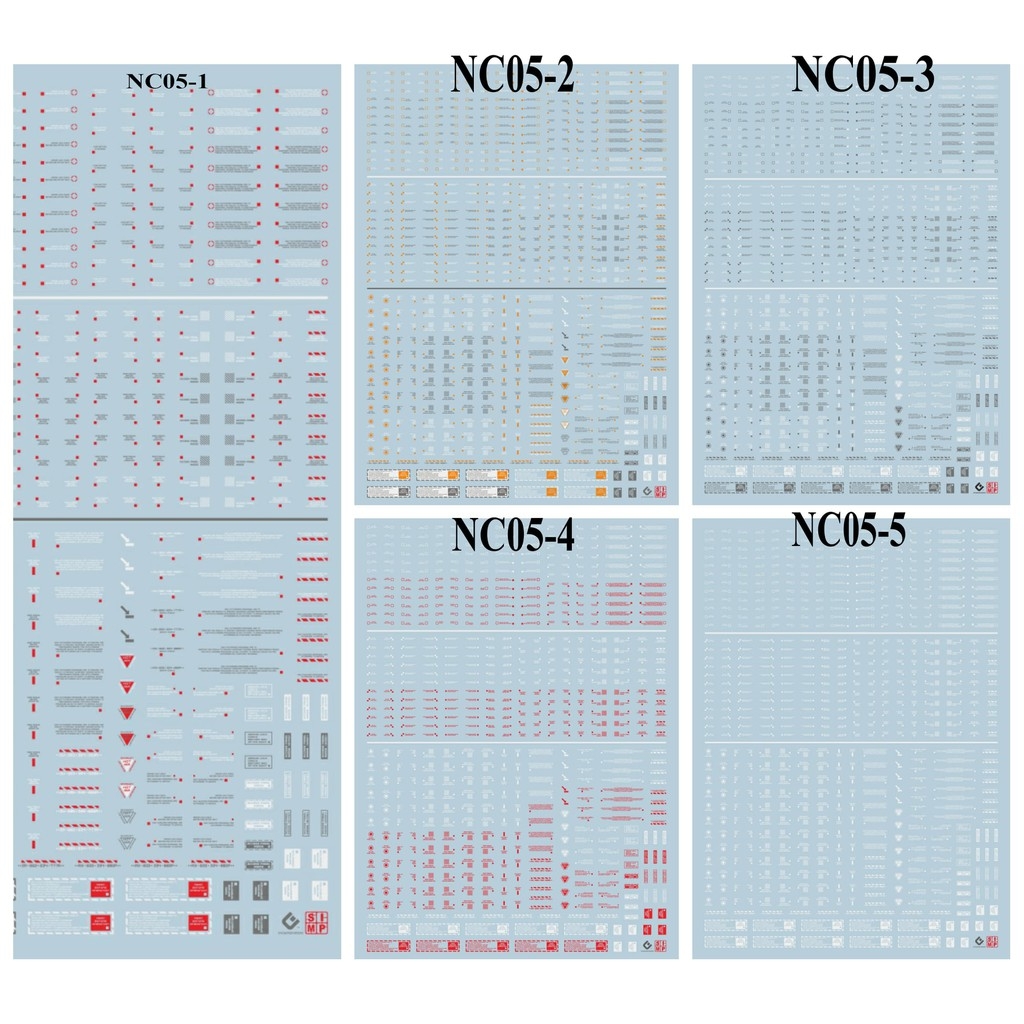 Decal nước dán mô hình RB01 RB02 cảnh báo MG HG RG EVO General Warning Caution Water Sticker