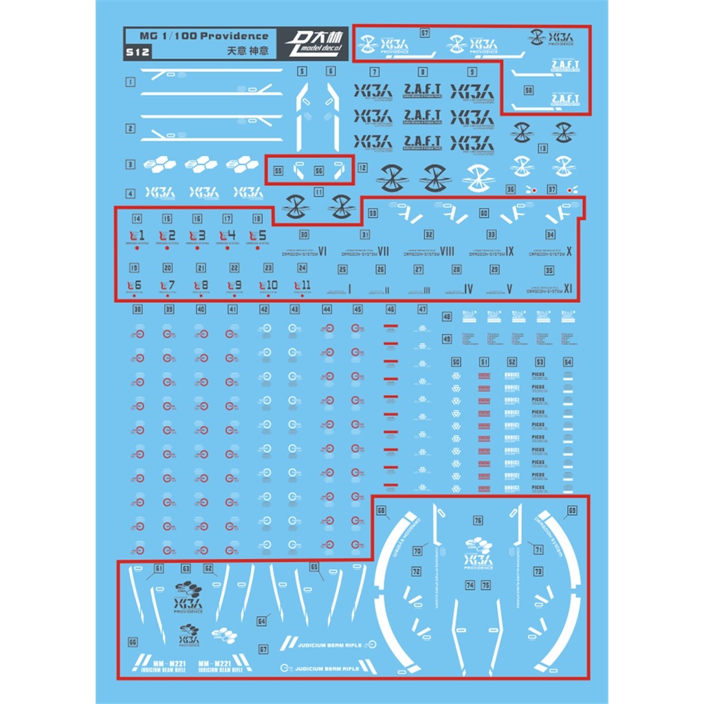 Decal nước dán mô hình MG HG Providence các loại - Water sticker tool hobby