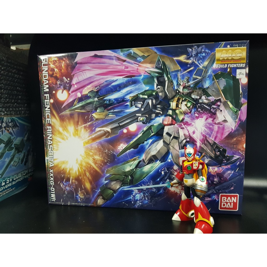 Mô hình lắp ráp MG 1/100 Fenice Rinascita Wing Build Fighter Gundam BANDAI (kèm action base)