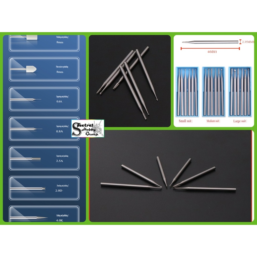 Phụ kiện bộ mũi mài dũa siêu nhỏ cho máy khoan mini grinding head - mài cắt mạch , nhựa , đá , gỗ, ...