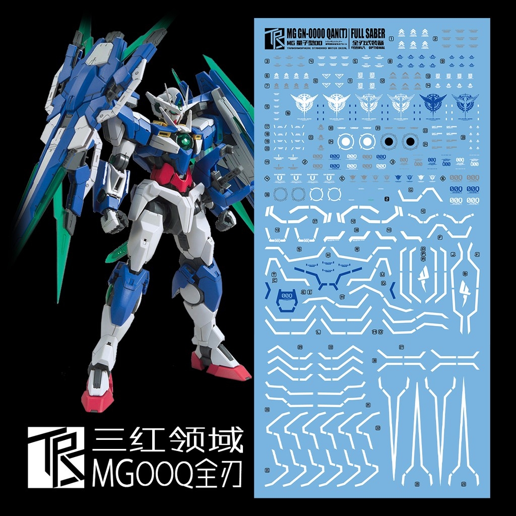 Decal dán mô hình Gundam 00Q Qan T QanT 00Q 8822 MG HG RG các loại Water sticker