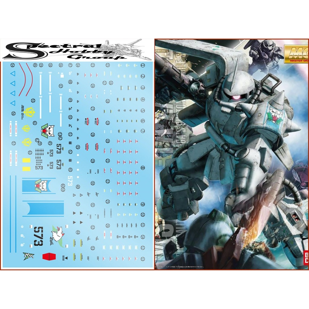 Decal nước dán mô hình Zaku UC các loại PG MG RG HG 1/48 phantom black tri stars matsunaga Water sticker