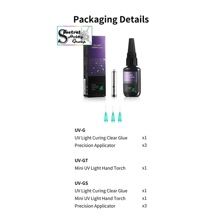 Dụng cụ DSPIAE keo trong UV khô nhanh / đèn LED UV UV-G Light Curing Clear Glue