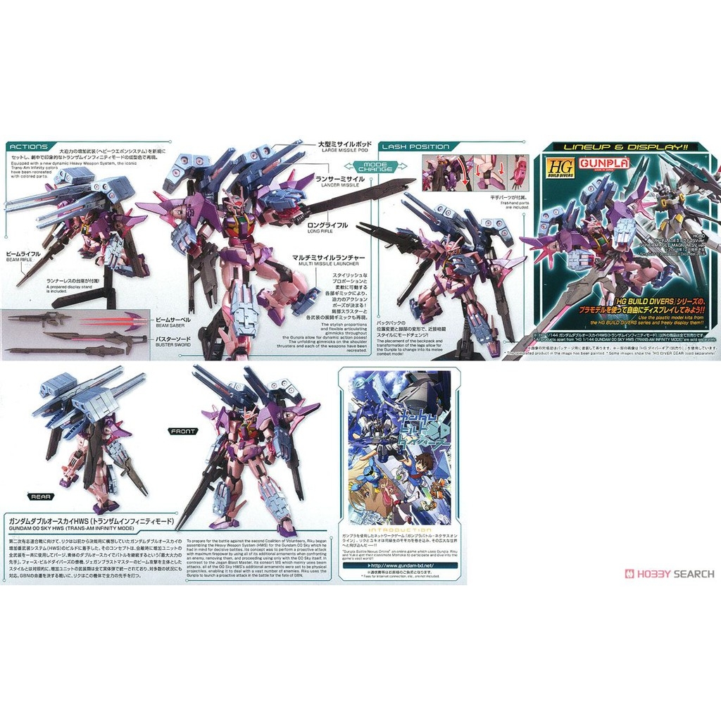Mô hình lắp ráp HG 1/144 Gundam 00 Sky HWS (Trans-AM Infinite Mode) HGBD bandai