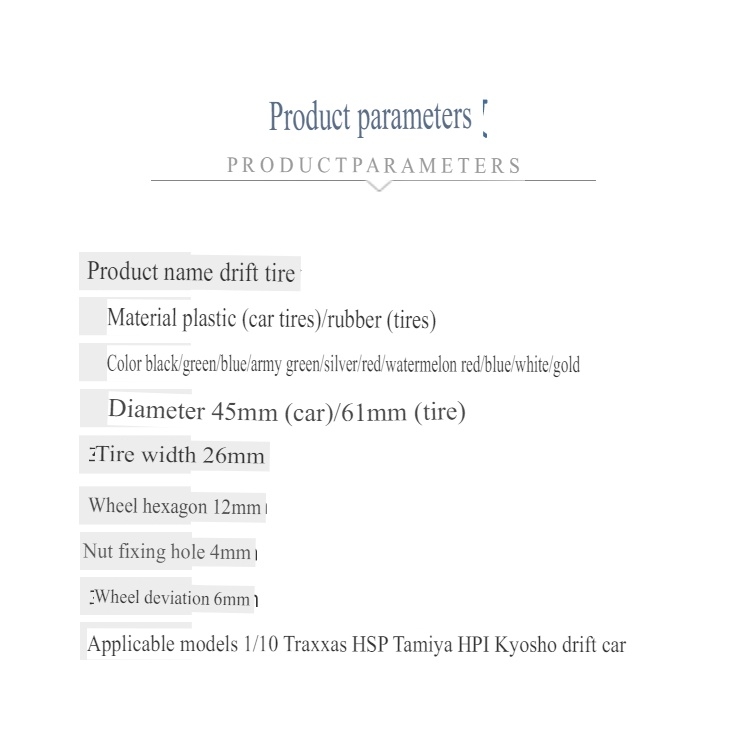 Phụ kiện Mô hình điều khiển RC Car: 1/10 Drift Tire lốp kèm vành xe cho Traxxas HSP Tamiya HPI Kyosho các loại