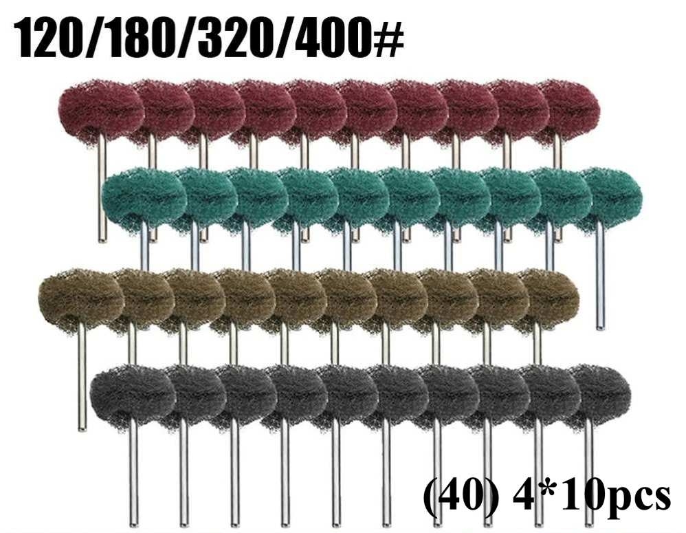 Mài dũa đánh bóng kim loại gỗ đá ngọc 25mm gắn máy mài mini Fiber nylon grinding Metal Polishing Abrasive Brush Jewelry