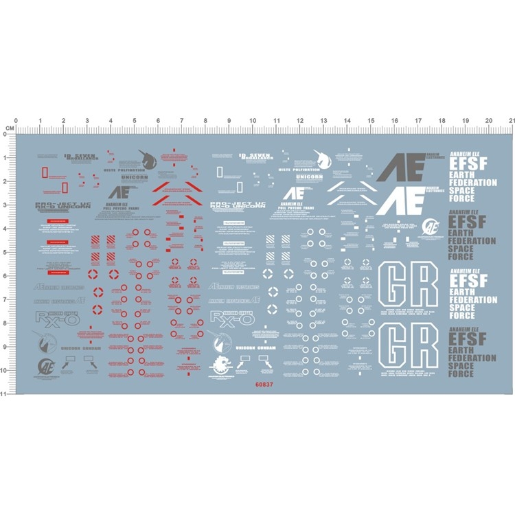 Decal nước dán mô hình UNICORN Gundam MG Mega size MGEX các loại Water sticker