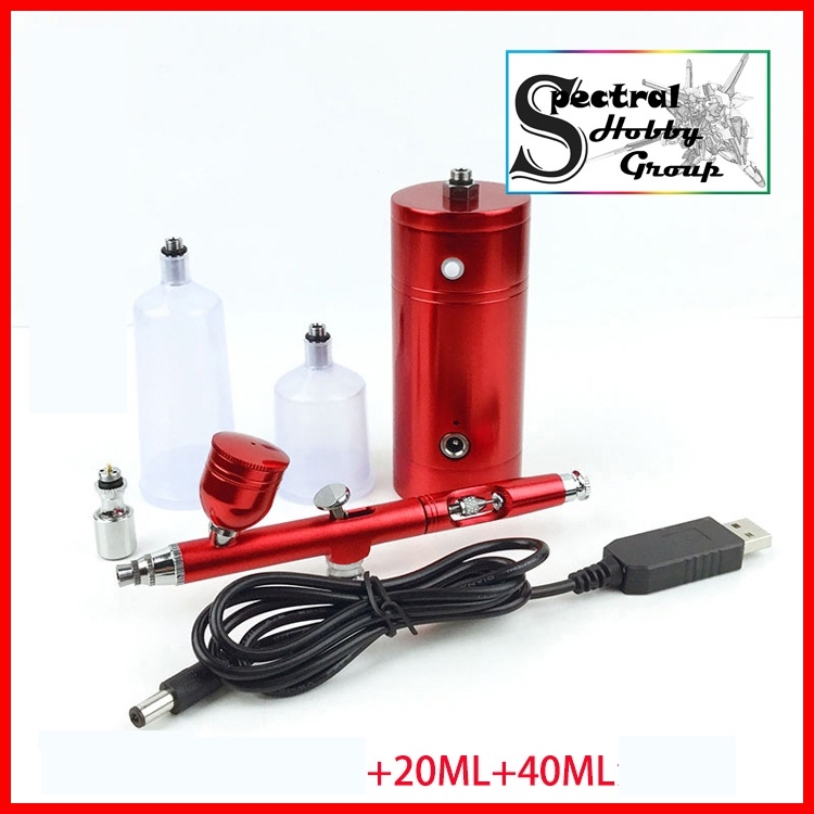 Máy nén khí máy sơn mô hình mini Airbrush Portable Charging Air Pump MK001 | bút sơn Mark Pen