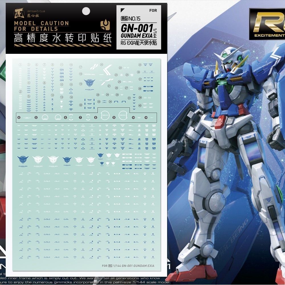 Decal nước dán mô hình EXIA MG RG HG Avalanche Gundam decal base các loại Water sticker