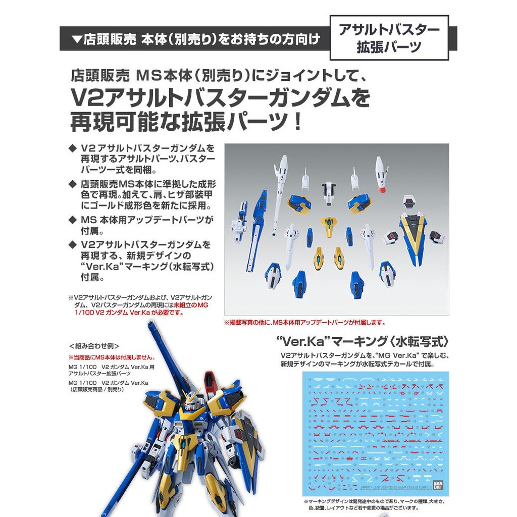 Phụ kiện MG 1/100 Assault Buster Expansion Parts for Victory V2 Gundam Ver. Ka - pack AB bandai